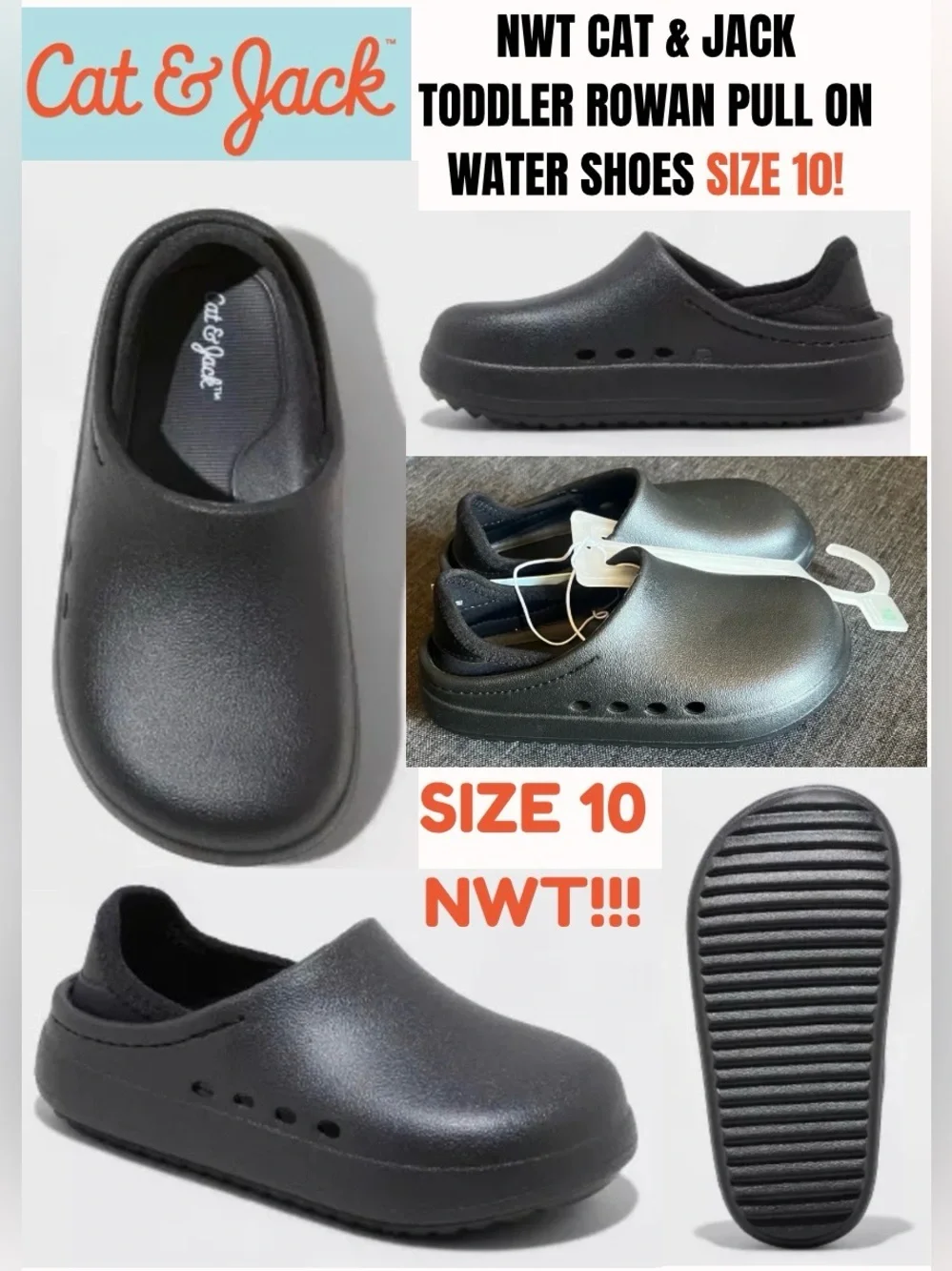 NWT CAT & JACK TODDLER ROWAN PULL ON WATER SHOES SIZE 10! NEVER WORN! SO CUTE!